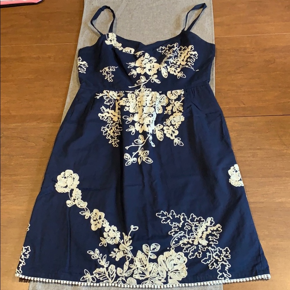 J. Crew Cotton Embroidered Dress w/ pockets